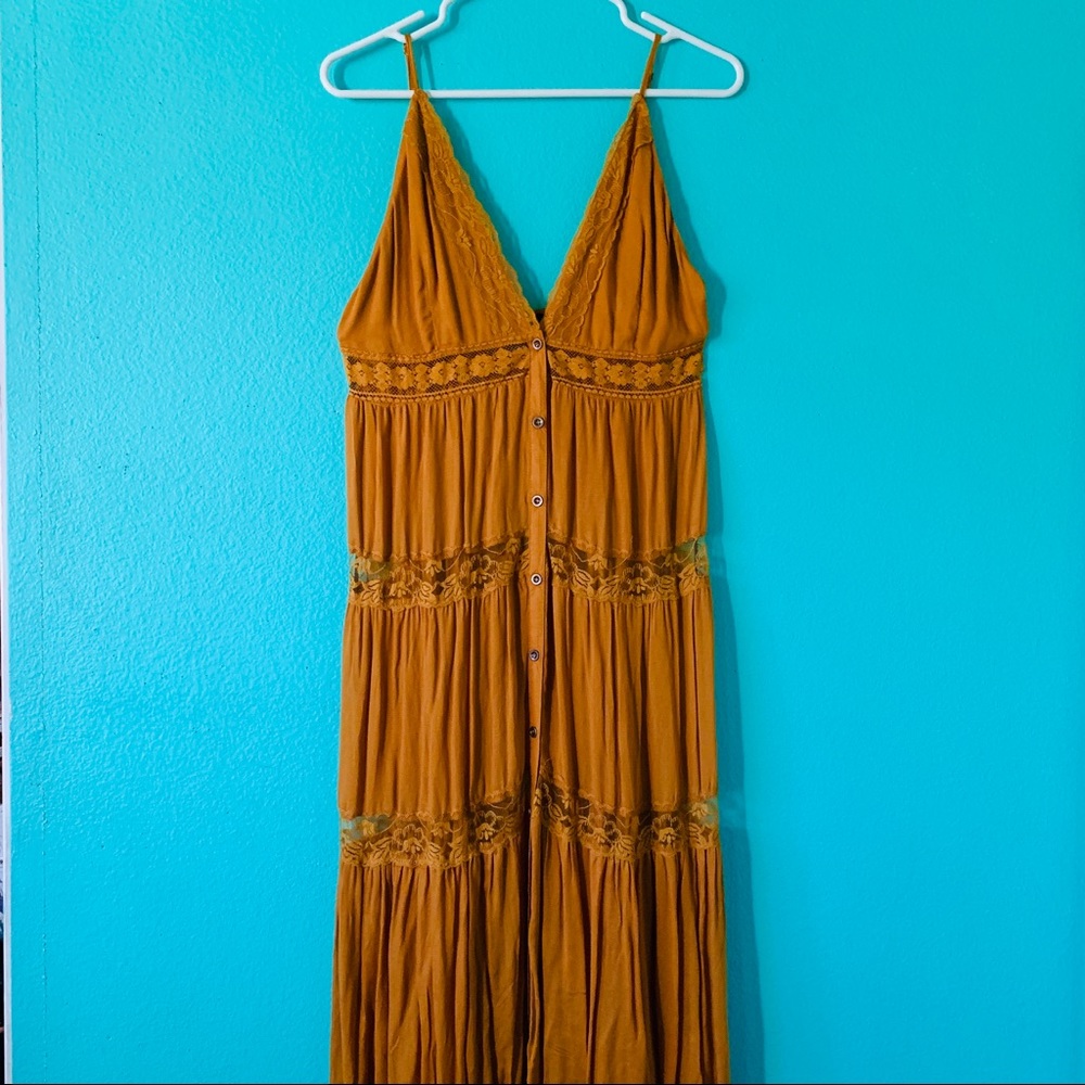 Boho Laced Button-Up Dress